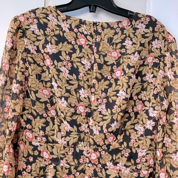 Nasty GAL Floral Chiffon Print V Neck Mini Party Evening Tea Dress Sz US8 Cute - Picture 10 of 16